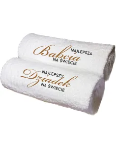 Elegancki zestaw ręczników z haftem Prezent dla Babci i Dziadka