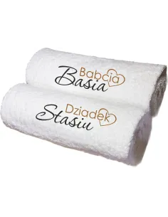 Ręczniki haftowane z imionami PREZENT dla Babci i Dziadka