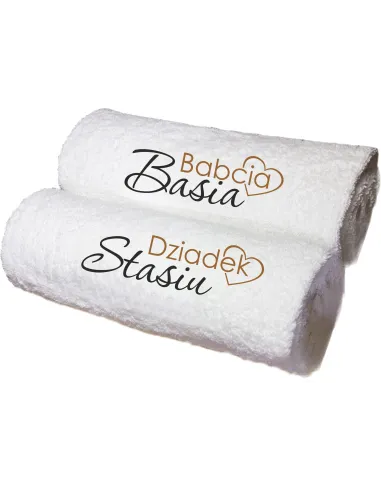 Ręczniki haftowane z imionami PREZENT dla Babci i Dziadka