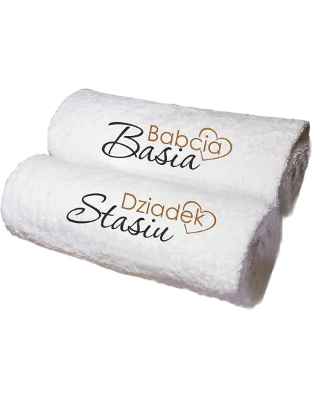 Ręczniki haftowane z imionami PREZENT dla Babci i Dziadka