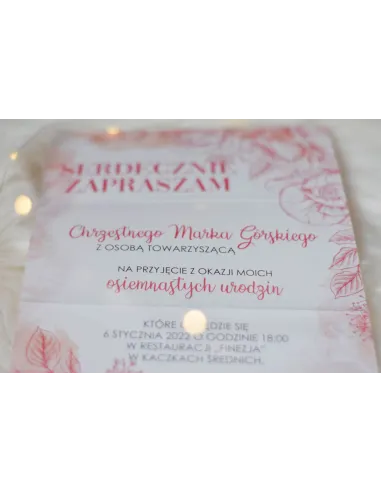 ZAPROSZENIA urodzinowe - kokarda