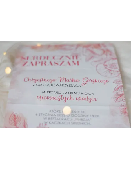 ZAPROSZENIA urodzinowe - kokarda