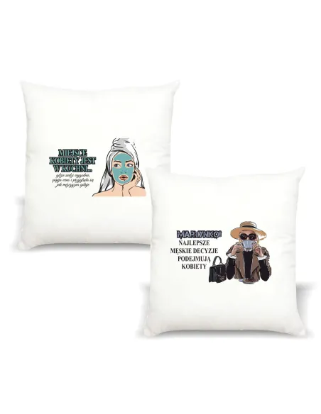 Poduszka z nadrukiem MIEJSCE KOBIETY JEST W KUCHNI