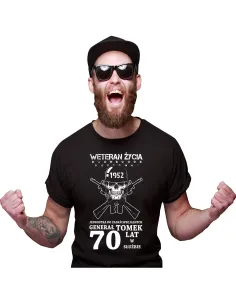 Koszulka z nadrukiem na urodziny 30 40 50 60 weteran życia