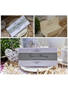 ZAPROSZENIA ślubne - DL z papierem perłowym