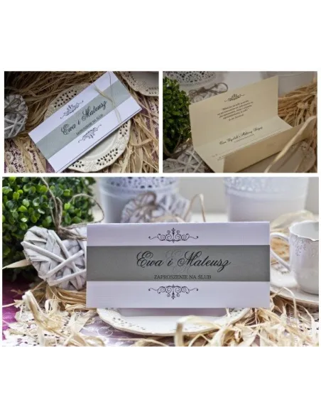 ZAPROSZENIA ślubne - DL z papierem perłowym