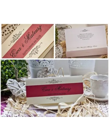 ZAPROSZENIA ślubne - DL z papierem perłowym