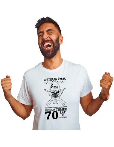 Koszulka z nadrukiem na urodziny 30 40 50 60 weteran życia