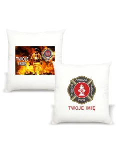 Poduszka Straż pożarna OSP dla strażaka z nazwą jednostki