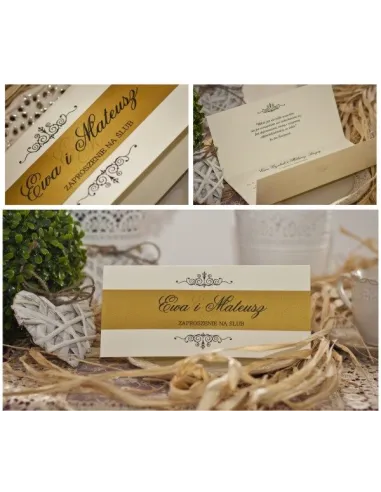 ZAPROSZENIA ślubne - DL z papierem perłowym