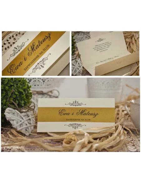 ZAPROSZENIA ślubne - DL z papierem perłowym