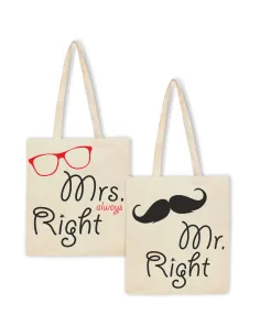 Eko torba z nadrukiem dla małżeństwa pary