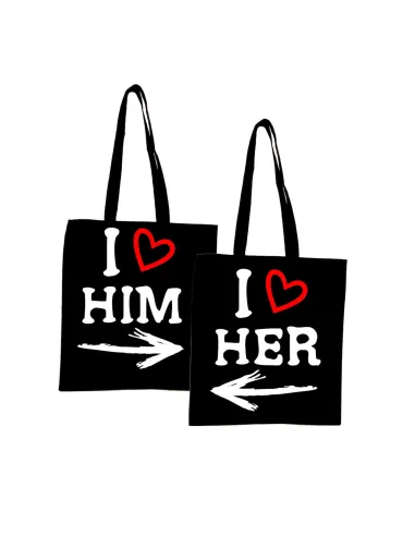 Eko torba z nadrukiem dla małżeństwa pary