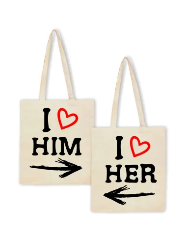Eko torba z nadrukiem dla małżeństwa pary
