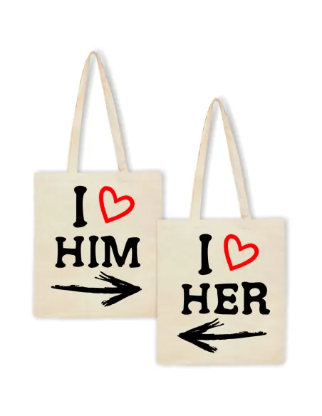 Eko torba z nadrukiem dla małżeństwa pary