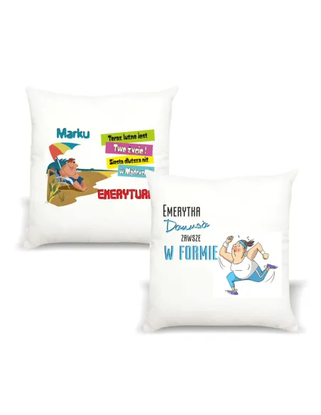 Poduszka z nadrukiem dla emeryta emerytki