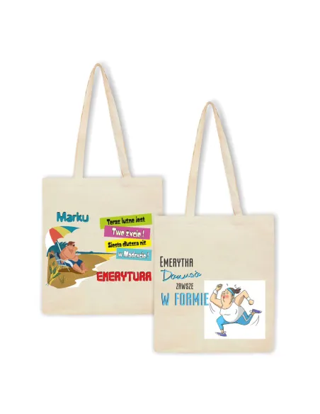 Eko torba z nadrukiem dla emeryta emerytki