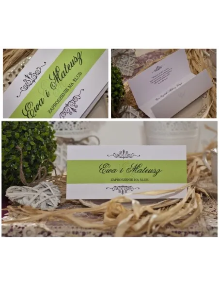 ZAPROSZENIA ślubne - DL z papierem perłowym