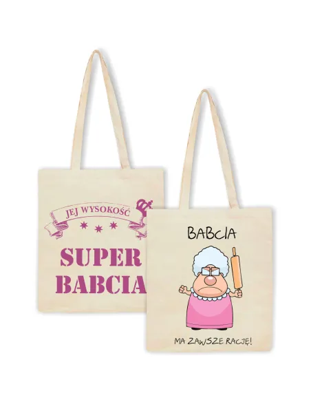 Eko torba z nadrukiem dla babci