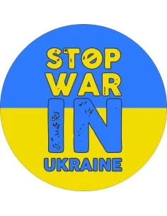 Naklejki STOP WARIN UKRAINE etykiety 100 szt.