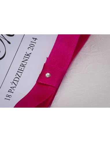 ZAPROSZENIA ślubne - XL z ornamentem wstążką i dżetem