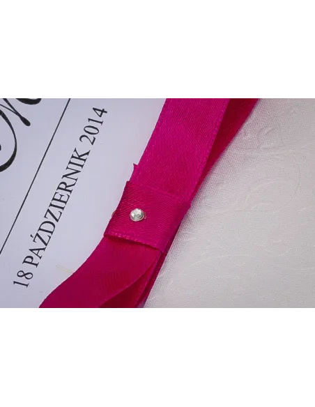 ZAPROSZENIA ślubne - XL z ornamentem wstążką i dżetem