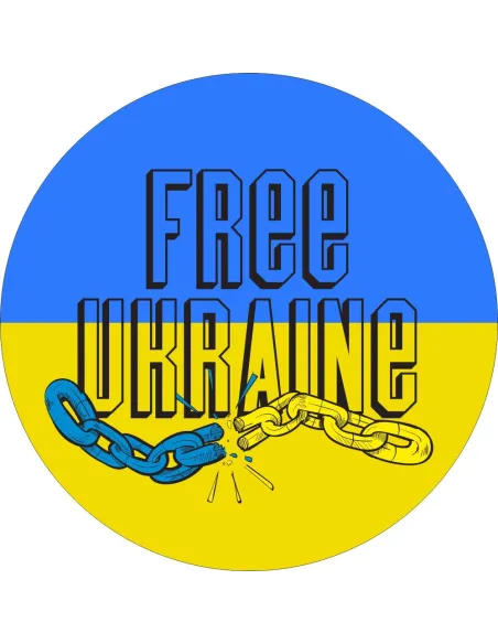 Naklejki FREE UKRAINE etykiety 100 szt.