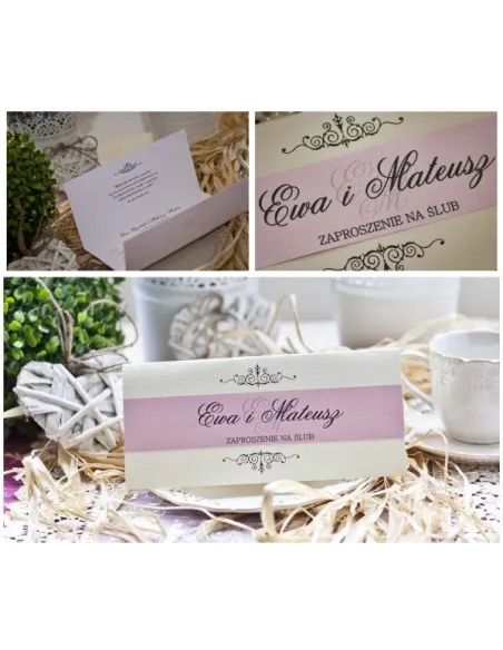 ZAPROSZENIA ślubne - DL z papierem perłowym