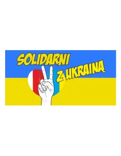 Naklejki SOLIDARNI Z UKRAINĄ FLAGA duża 28cmx2szt