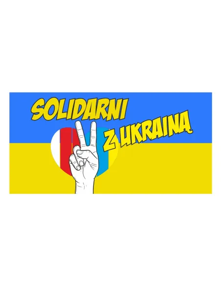 Naklejki SOLIDARNI Z UKRAINĄ FLAGA duża 28cmx2szt