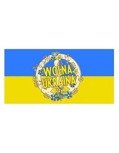 BANER FLAGA transparent WOLNA UKRAINA 200x100cm