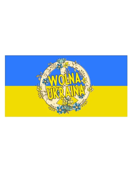 BANER FLAGA transparent WOLNA UKRAINA 200x100cm