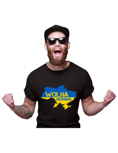 Koszulka z nadrukiem WOLNA UKRAINA