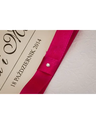 ZAPROSZENIA ślubne - XL z ornamentem wstążką i dżetem