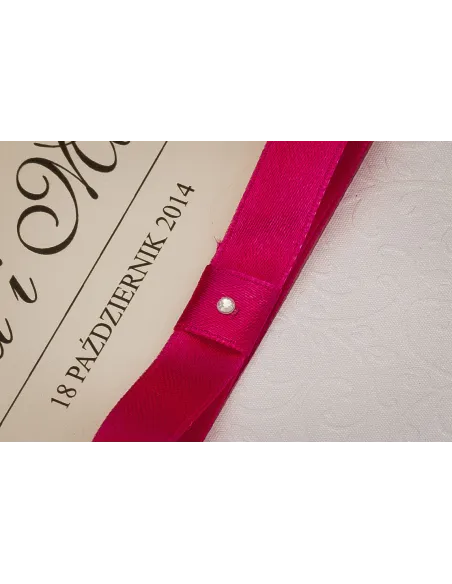 ZAPROSZENIA ślubne - XL z ornamentem wstążką i dżetem