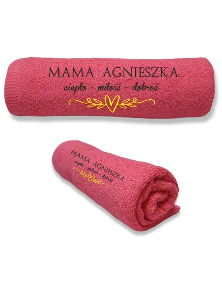 Duży Gruby RĘCZNIK z haftem PREZENT dla MAMY Mama
