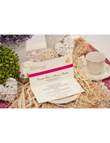 ZAPROSZENIA ślubne - XL z ornamentem wstążką i dżetem