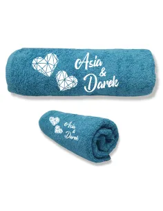 RĘCZNIK Z HAFTEM PREZENT DLA PARY Małżeństwa imię