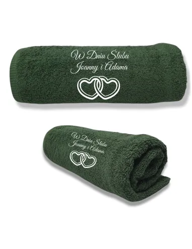 RĘCZNIK Z HAFTEM PREZENT DLA PARY Małżeństwa imię