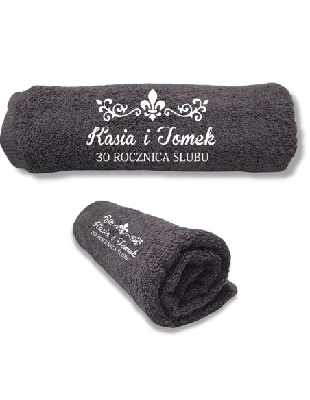 RĘCZNIK Z HAFTEM NAPISEM PREZENT NA ROCZNICĘ ŚLUBU
