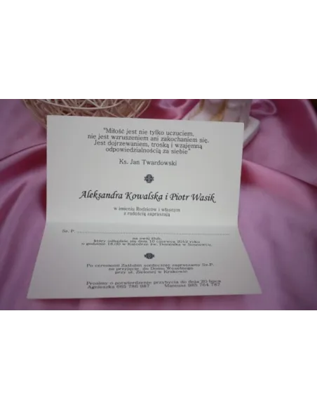 ZAPROSZENIA ślubne - vintage DL z dźetem