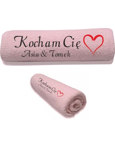 Ręcznik z HAFTEM prezent NA WALENTYNKI z imieniem