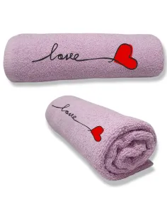 Ręcznik z HAFTEM prezent NA WALENTYNKI LOVE SERCE
