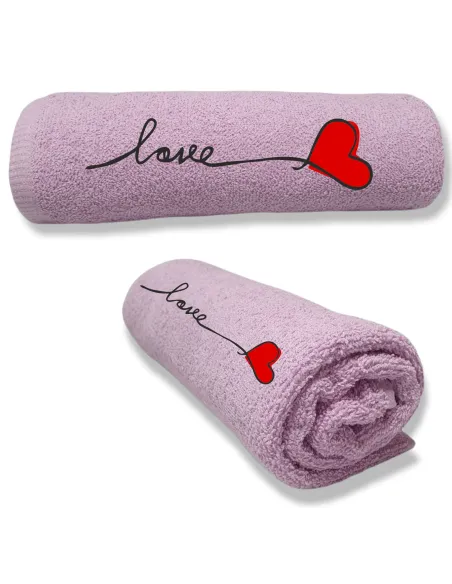 Ręcznik z HAFTEM prezent NA WALENTYNKI LOVE SERCE
