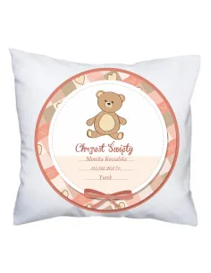 Poduszka metryczka z nadrukiem prezent na Chrzest Święty