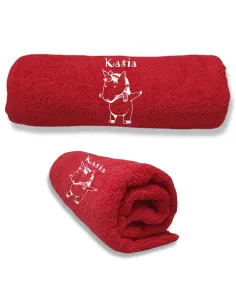 Ręcznik do szkoły Z HATEM DLA DZIEWCZYNKI IMIĘ