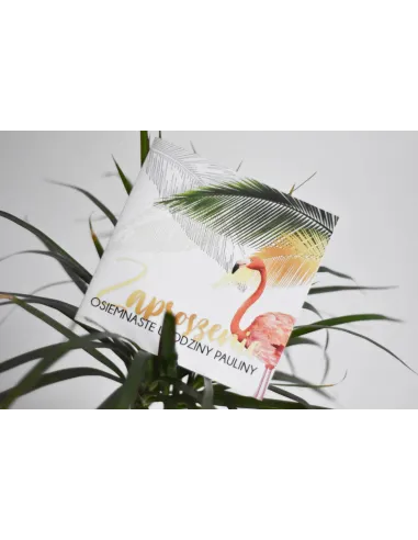 ZAPROSZENIA urodzinowe - flamingi