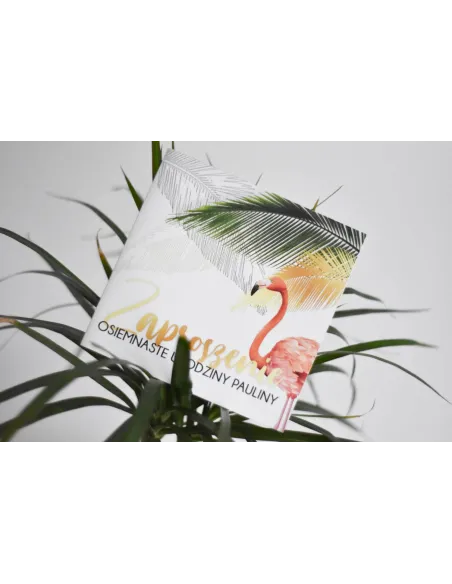 ZAPROSZENIA urodzinowe - flamingi