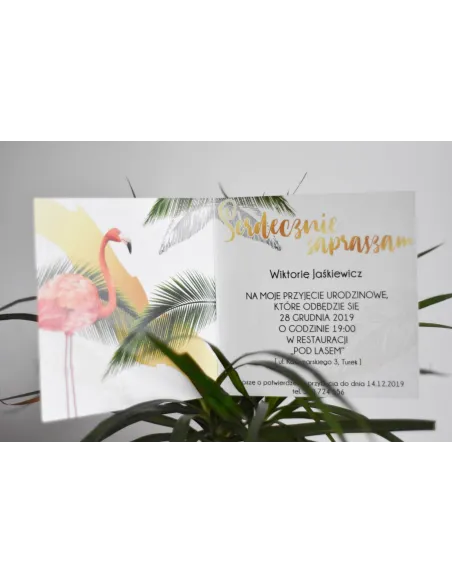ZAPROSZENIA urodzinowe - flamingi