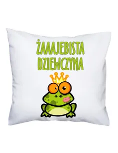 Poduszka z nadrukiem żaaajebista dziewczyna prezent dla koleżanki